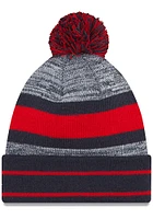 New Era Houston Texans Navy Blue Cuff Pom Mens Knit Hat
