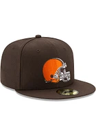 New Era Cleveland Browns Mens Brown Basic 59FIFTY Fitted Hat