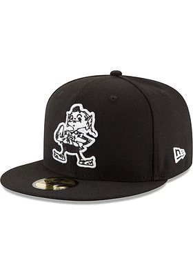 Brownie  New Era Cleveland Browns Mens Black White 59FIFTY Fitted Hat