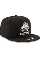 Brownie  New Era Cleveland Browns Mens Black White 59FIFTY Fitted Hat
