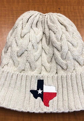 New Era Texas Ivory Soft Sherpa Ponytail Cuff Womens Knit Hat
