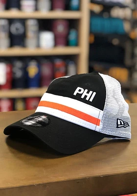 New Era Philadelphia Stripe Trucker 9TWENTY Adjustable Hat - Black