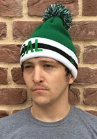 New Era Dallas Ft Worth Green Stripe Cuff Pom Mens Knit Hat