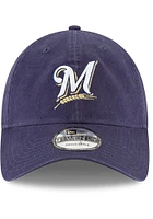 New Era Milwaukee Brewers Core Classic Replica 9TWENTY Adjustable Hat - Navy Blue