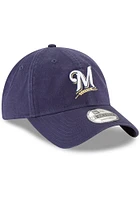 New Era Milwaukee Brewers Core Classic Replica 9TWENTY Adjustable Hat - Navy Blue