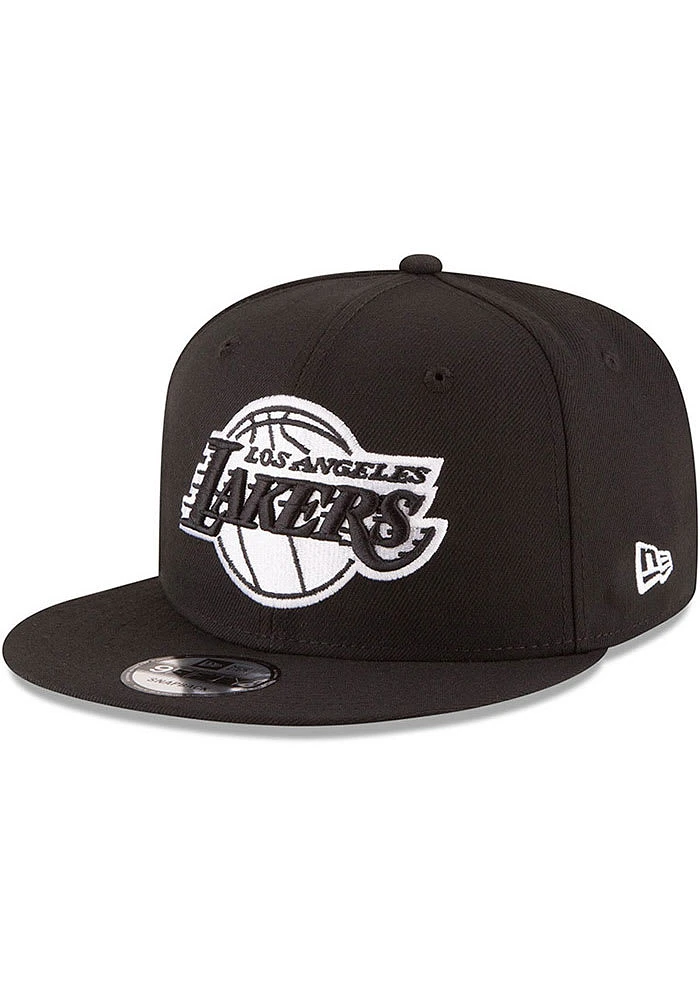 New Era Los Angeles Lakers Black 9FIFTY Mens Snapback Hat