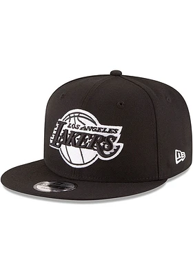 New Era Los Angeles Lakers Black 9FIFTY Mens Snapback Hat