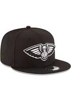 New Era New Orleans Pelicans Black 9FIFTY Mens Snapback Hat