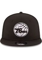 New Era Philadelphia 76ers Black 9FIFTY Mens Snapback Hat