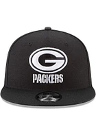 New Era Green Bay Packers Black Basic 9FIFTY Mens Snapback Hat