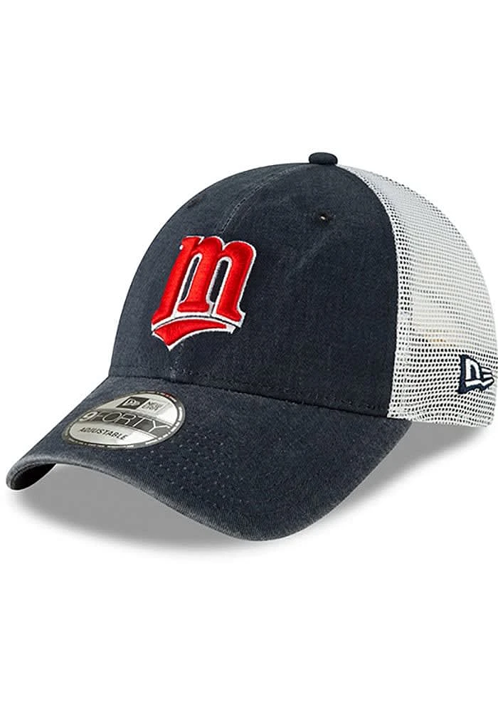 New Era Minnesota Twins Cooperstown Trucker 9FORTY Adjustable Hat - Navy Blue