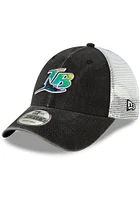 New Era Tampa Bay Rays Cooperstown Trucker 9FORTY Adjustable Hat - Black