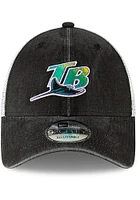 New Era Tampa Bay Rays Cooperstown Trucker 9FORTY Adjustable Hat - Black