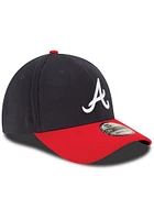 New Era Atlanta Braves Mens Navy Blue Team Classic 39THIRTY Flex Hat