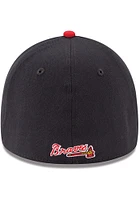 New Era Atlanta Braves Mens Navy Blue Team Classic 39THIRTY Flex Hat