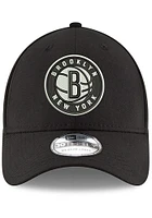 New Era Brooklyn Nets Mens Black Team Classic 39THIRTY Flex Hat