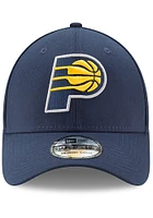 New Era Indiana Pacers Mens Navy Blue Team Classic 39THIRTY Flex Hat