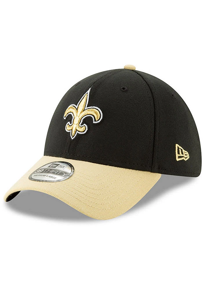 New Era Orleans Saints Mens Black Team Classic 39THIRTY Flex Hat