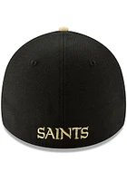 New Era Orleans Saints Mens Black Team Classic 39THIRTY Flex Hat