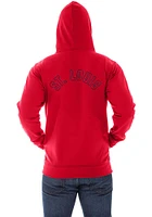 New Era St Louis Cardinals Mens Red Poly Fleece Long Sleeve Zip