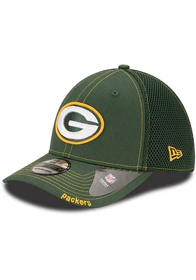 New Era Green Bay Packers Mens Team Neo 39THIRTY Iconic Flex Hat