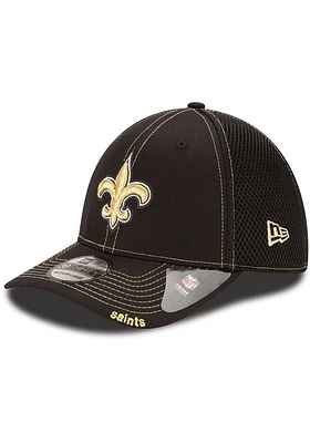 New Era Orleans Saints Mens Black Team Neo 39THIRTY Flex Hat