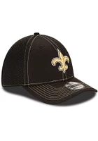 New Era Orleans Saints Mens Black Team Neo 39THIRTY Flex Hat