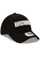 New Era Cleveland Browns Mens Black White Neo 39THIRTY Flex Hat