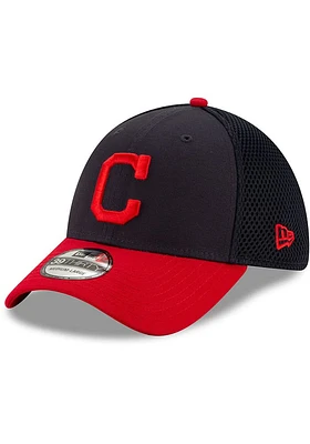 New Era Cleveland Guardians Mens Navy Blue Team Neo 39THIRTY Flex Hat