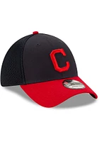 New Era Cleveland Guardians Mens Navy Blue Team Neo 39THIRTY Flex Hat