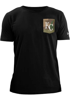 New Era Kansas City Royals Black Camo Pocket Short Sleeve T Shirt