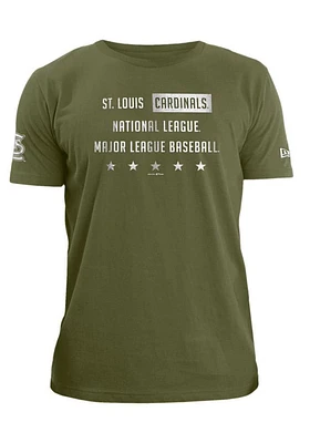 New Era St Louis Cardinals Olive Five Stars Short Sleeve T Shirt