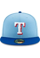 New Era Texas Rangers Mens Light Blue AC Alt 2 59FIFTY Fitted Hat