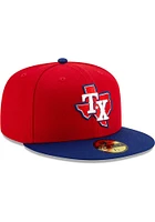New Era Texas Rangers Mens Red AC Alt 3 59FIFTY Fitted Hat
