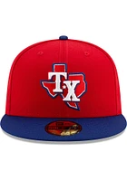 New Era Texas Rangers Mens Red AC Alt 3 59FIFTY Fitted Hat