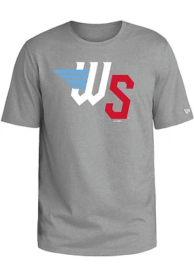 New Era Wichita Wind Surge Grey Winged Letters Short Sleeve T Shirt