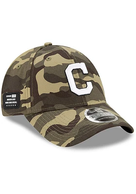 New Era Cleveland Indians 2021 Armed Forces Day SS 9FORTY Adjustable Hat - Green