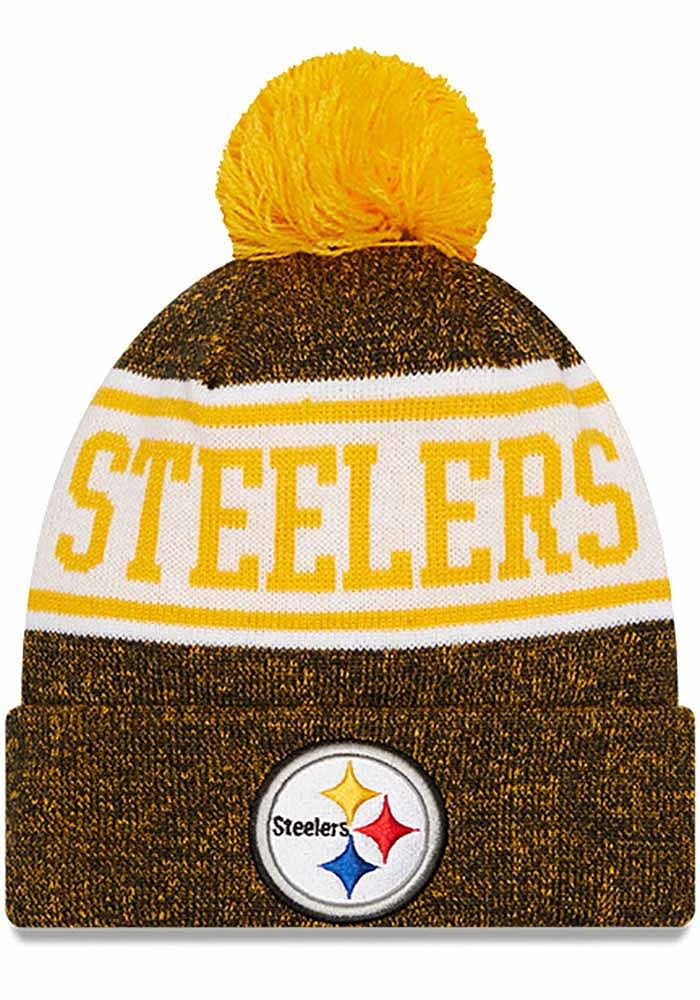 New Era Pittsburgh Steelers Black M KNITBANNER B3 Mens Knit Hat