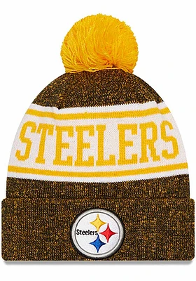 New Era Pittsburgh Steelers Black M KNITBANNER B3 Mens Knit Hat