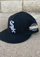 New Era Chicago White Sox Mens Black 2005 World Series Side Patch 59FIFTY Fitted Hat