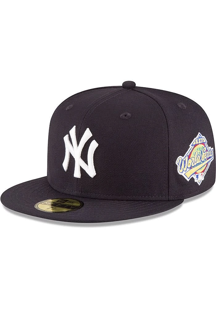 New Era York Yankees Mens Navy Blue World Series Side Patch 59FIFTY Fitted Hat