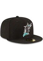 New Era Miami Marlins Mens Black 1997 World Series Side Patch 59FIFTY Fitted Hat
