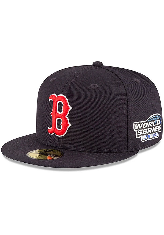 New Era Boston Red Sox Mens Navy Blue 2004 World Series Side Patch 59FIFTY Fitted Hat