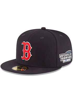 New Era Boston Red Sox Mens Navy Blue 2004 World Series Side Patch 59FIFTY Fitted Hat