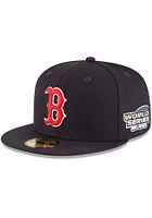 New Era Boston Red Sox Mens Navy Blue 2004 World Series Side Patch 59FIFTY Fitted Hat