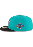 New Era Miami Marlins Mens Teal 1997 World Series Side Patch 59FIFTY Fitted Hat