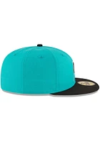 New Era Miami Marlins Mens Teal 1997 World Series Side Patch 59FIFTY Fitted Hat