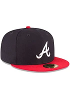 New Era Atlanta Braves Mens Navy Blue 1995 World Series Side Patch 59FIFTY Fitted Hat