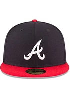 New Era Atlanta Braves Mens Navy Blue 1995 World Series Side Patch 59FIFTY Fitted Hat