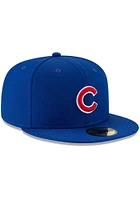 New Era Chicago Cubs Mens Blue 2016 World Series Side Patch 59FIFTY Fitted Hat